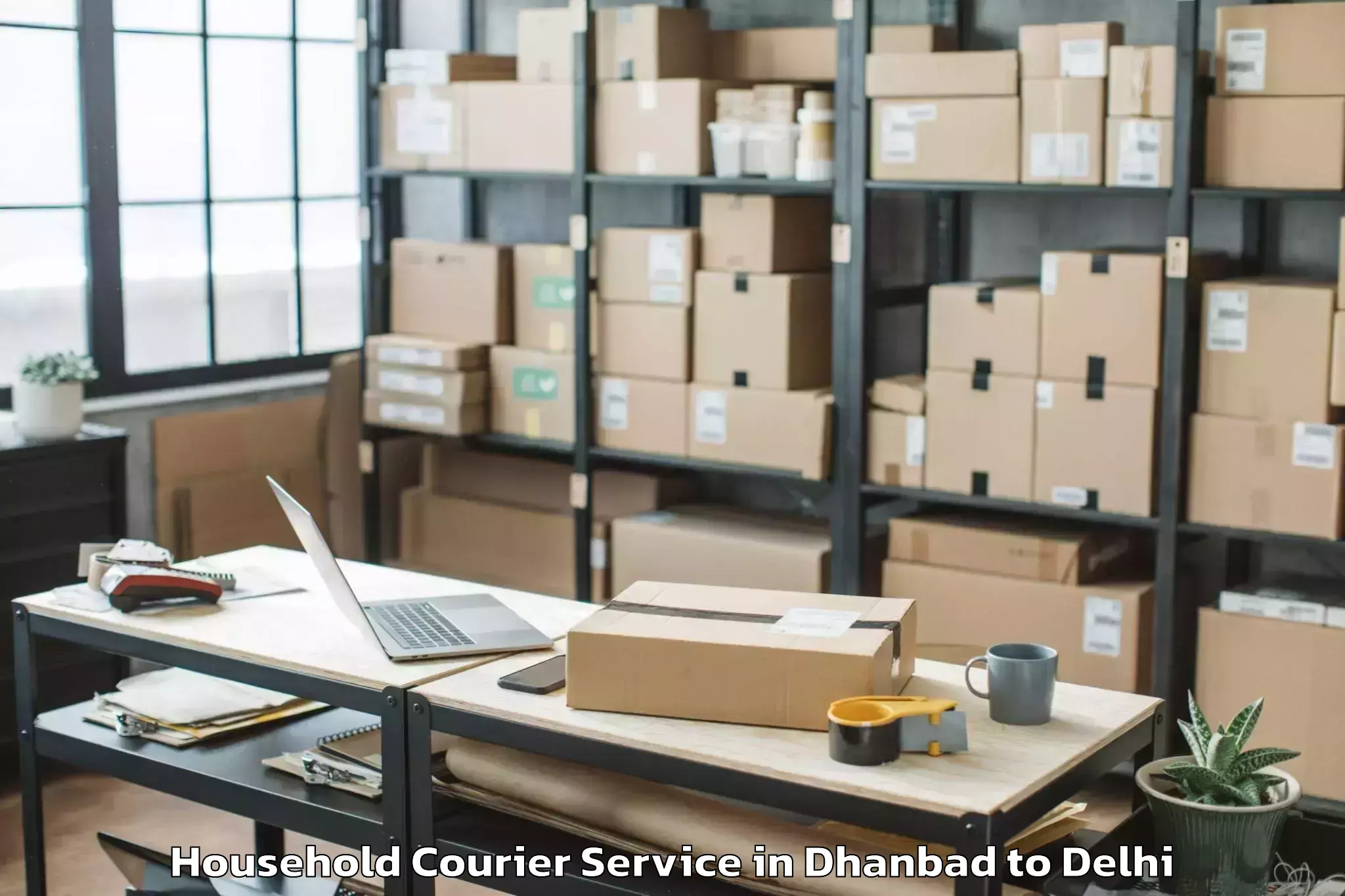 Easy Dhanbad to Unity One Mall Cbd Shahdara Household Courier Booking